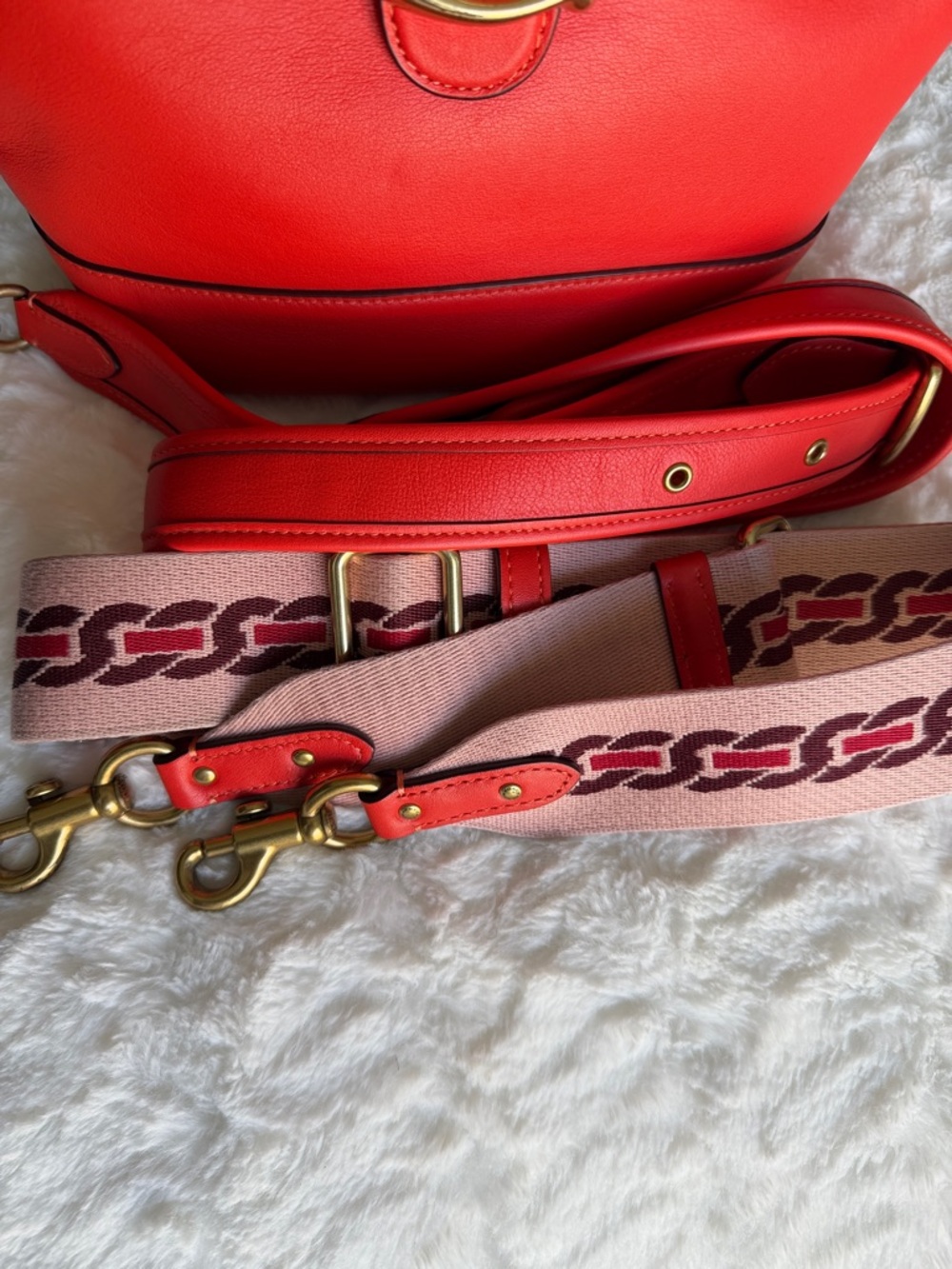 Coach Red Leather Tabby Shoulder Bag w/ Crossbody Strap - Picture 5 of 10